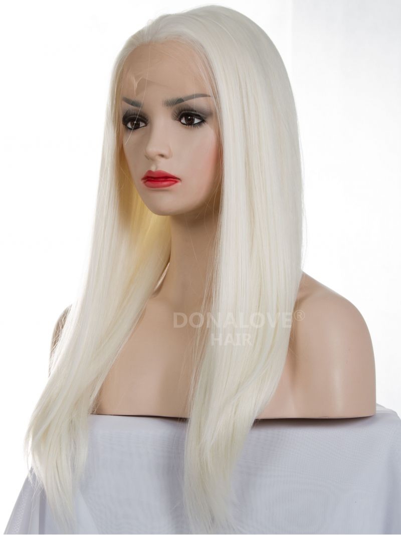 White Waistlength Straight Synthetic Lace WigSNY014 SYNTHETIC WIGS