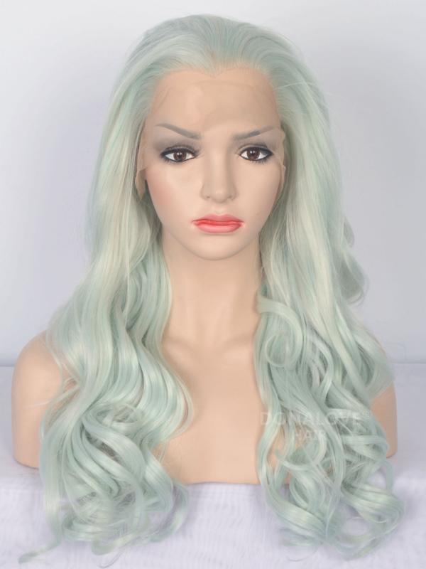 New Arrival Light Green Mixed White Lace Front Synthetic ...