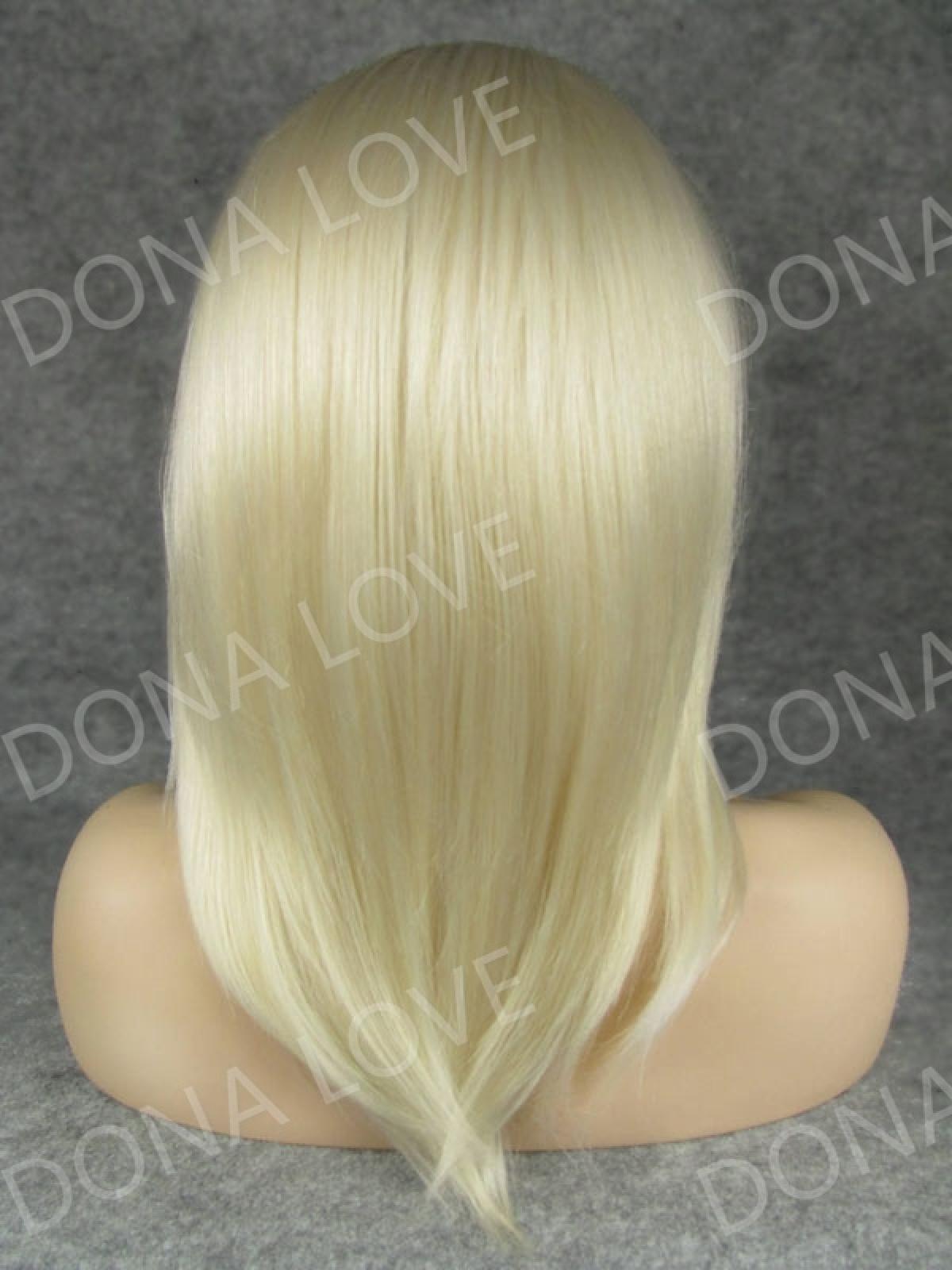 Light Blonde Shoulder Length Straight Synthetic Lace Front Wig Sny