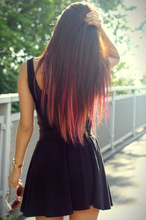 Colorful Tips Of Homemade Dip Dyed Hair