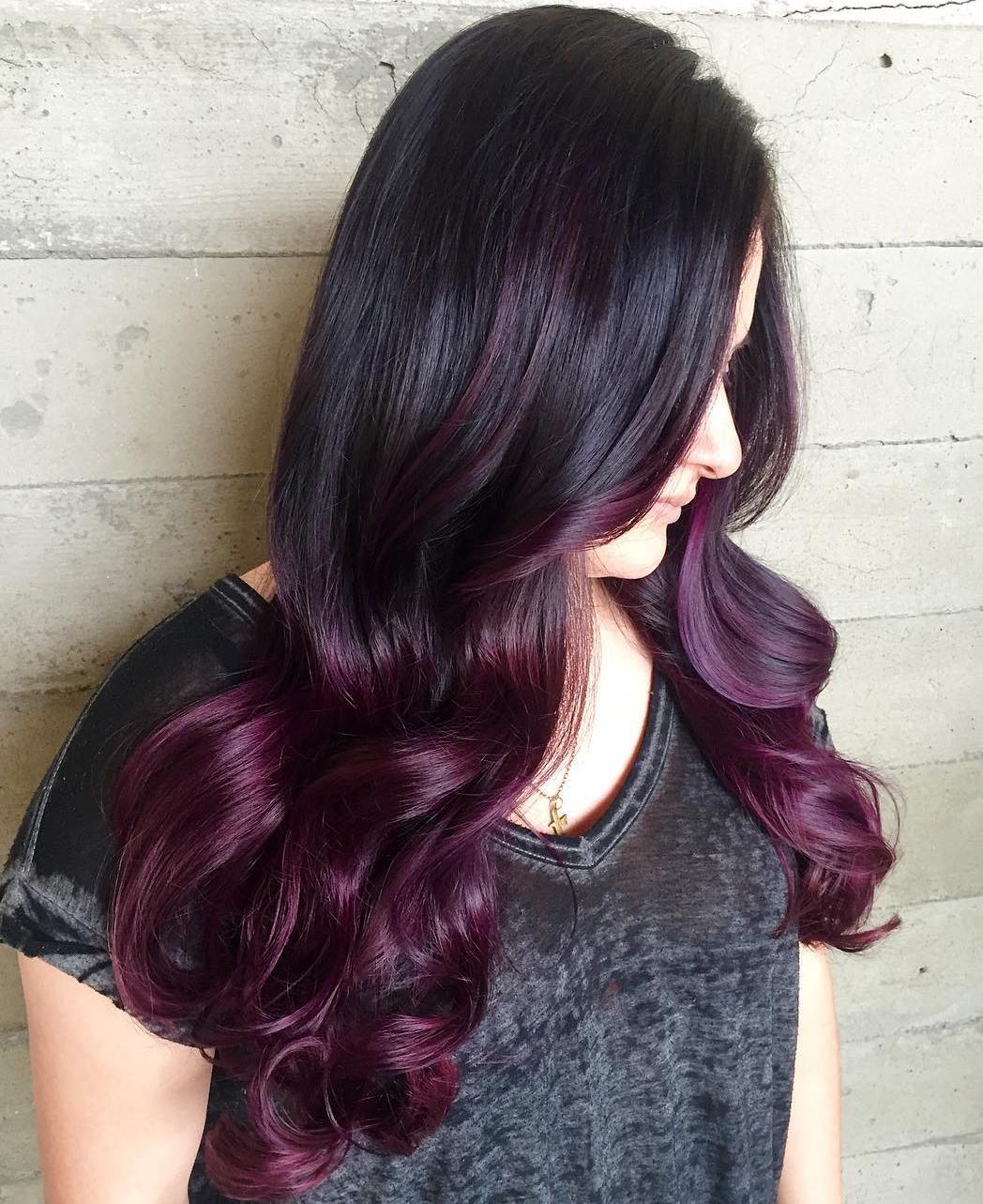 Brown To Burgundy Ombre Hair