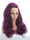 Dark Purple Wavy Long Lace Front Synthetic Wig-DQ024