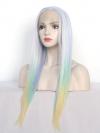 Pastel Rainbow Color Straight Synthetic Lace Wig-SNY046