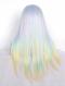 Pastel Rainbow Color Straight Synthetic Lace Wig-SNY046