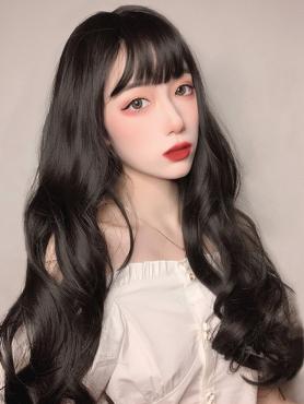BLACK LONG WAVY SYNTHETIC WEFTED CAP WIG LG119