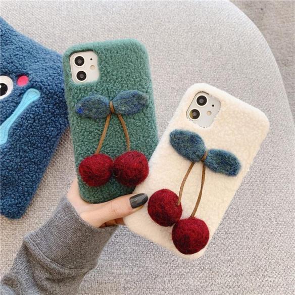 FURRY CHERRY SHOCKPROOF PROTECTIVE DESIGNER IPHONE CASE PC019