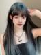 BLACK BLUE GRADIENT STRAIGHT SYNTHETIC WEFTED CAP WIG LG786