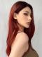 Red Gradient Long straight Snythetic Wig LG954 