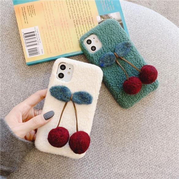 FURRY CHERRY SHOCKPROOF PROTECTIVE DESIGNER IPHONE CASE PC019