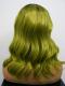 Black to Apple Green Wavy Shoulder Length Synthetic Lace Front Wig-SNY115