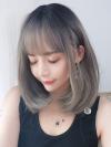2019 New Smoke Gray Straight Synthetic Wefted Cap Wig LG002