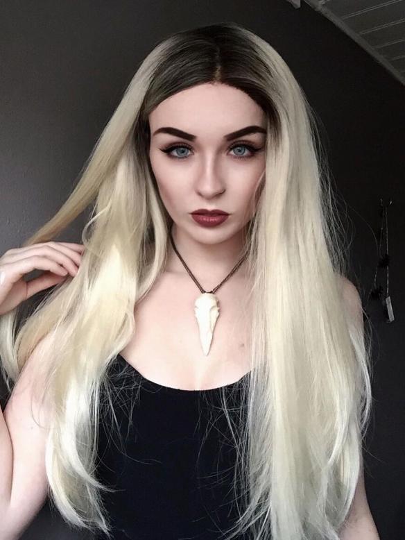 Dark Brown ombre #613 Waist-length Straight Synthetic Lace Wig-SNY072