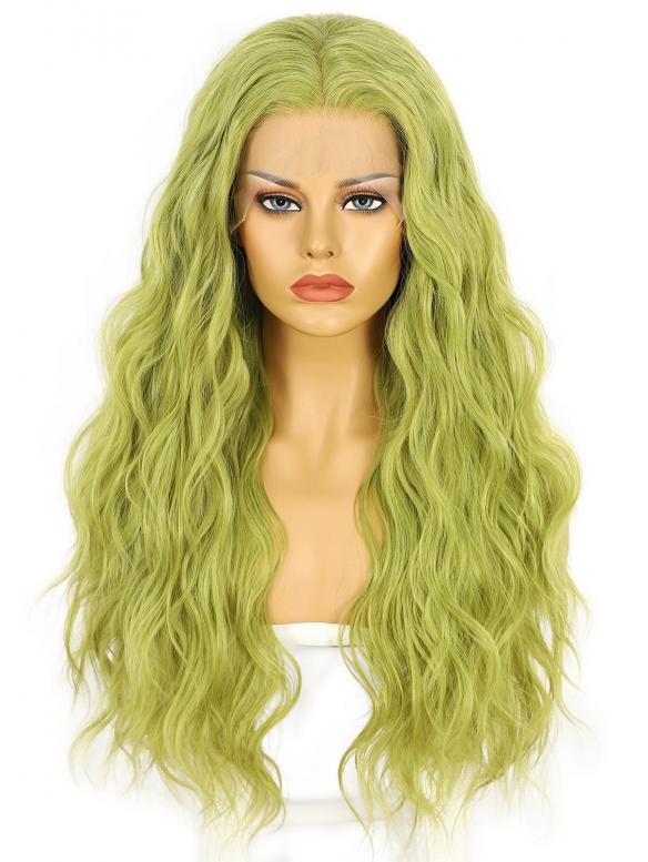 GREEN WAIST LENGTH WAVY SYNTHETIC WIG SNY366
