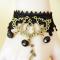 Vintage Black Crystal Rose Lace Lolita Bracelet LA003