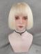 WHITE BLONDE SHORT BOB SYNTHETIC WEFTED CAP WIG LG146