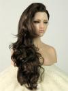 Strawberry brown Wavy Long Lace Front Synthetic Wig-DQ015