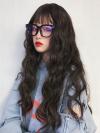 BLACK  BROWN LONG CURLY SYNTHETIC WEFTED CAP WIG LG239