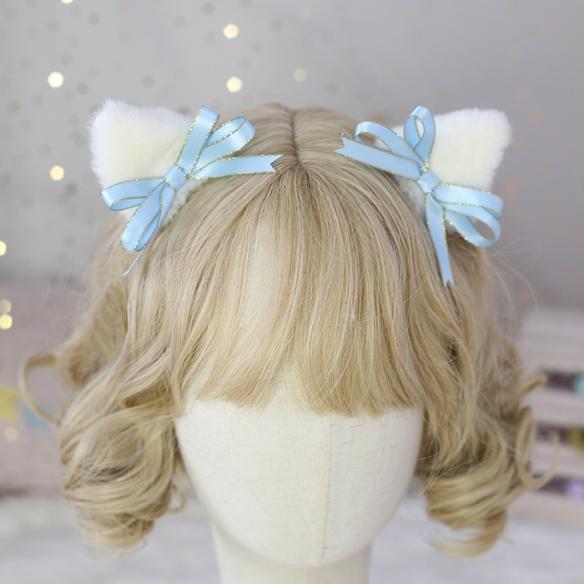 ONE PAIR OF FLUFFY CAT EAR LOLITA HAIR CLIPS LH051