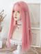 GORGEOUS PINK LONG STRAIGHT SYNTHETIC WEFTED CAP WIG LG835