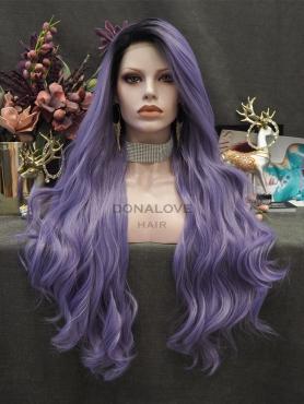 PURPLE OMBRE LONG WAVY SYNTHETIC LACE FRONT WIG SNY328