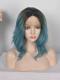Teal Blue Wavy Bob Lace Front Synthetic Wig SNY098