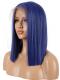 Dark Blue Shoulder Length Bob Synthetic Lace Front Wig SNY168