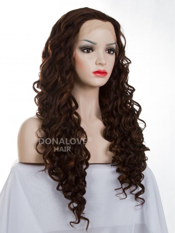 Human Hair Full Lace Wig Curly Ash Brown