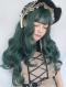GREEN LONG WAVE WAVY SYNTHETIC WEFTED CAP WIG LG090
