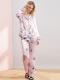 MelliBloosy Women 100% Silk Long Sleeve Floral Pajamas Set MB004
