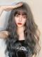 GRADIENT DUSTY BLUE LONG WAVY SYNTHETIC WEFTED CAP WIG LG427