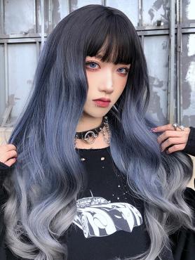 GRADIENT LONG WAVY SYNTHETIC WEFTED CAP WIG LG511