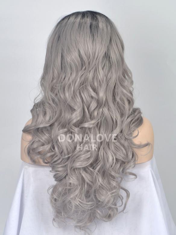 Human Hair Full Lace Wig Curly Ash Brown