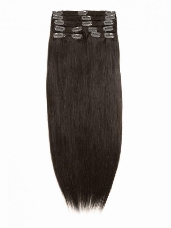 Medium Reddish Brown indian remy clip in hair extensions SD006