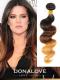 Three colors ombre indian remy clip in hair extensions OD003