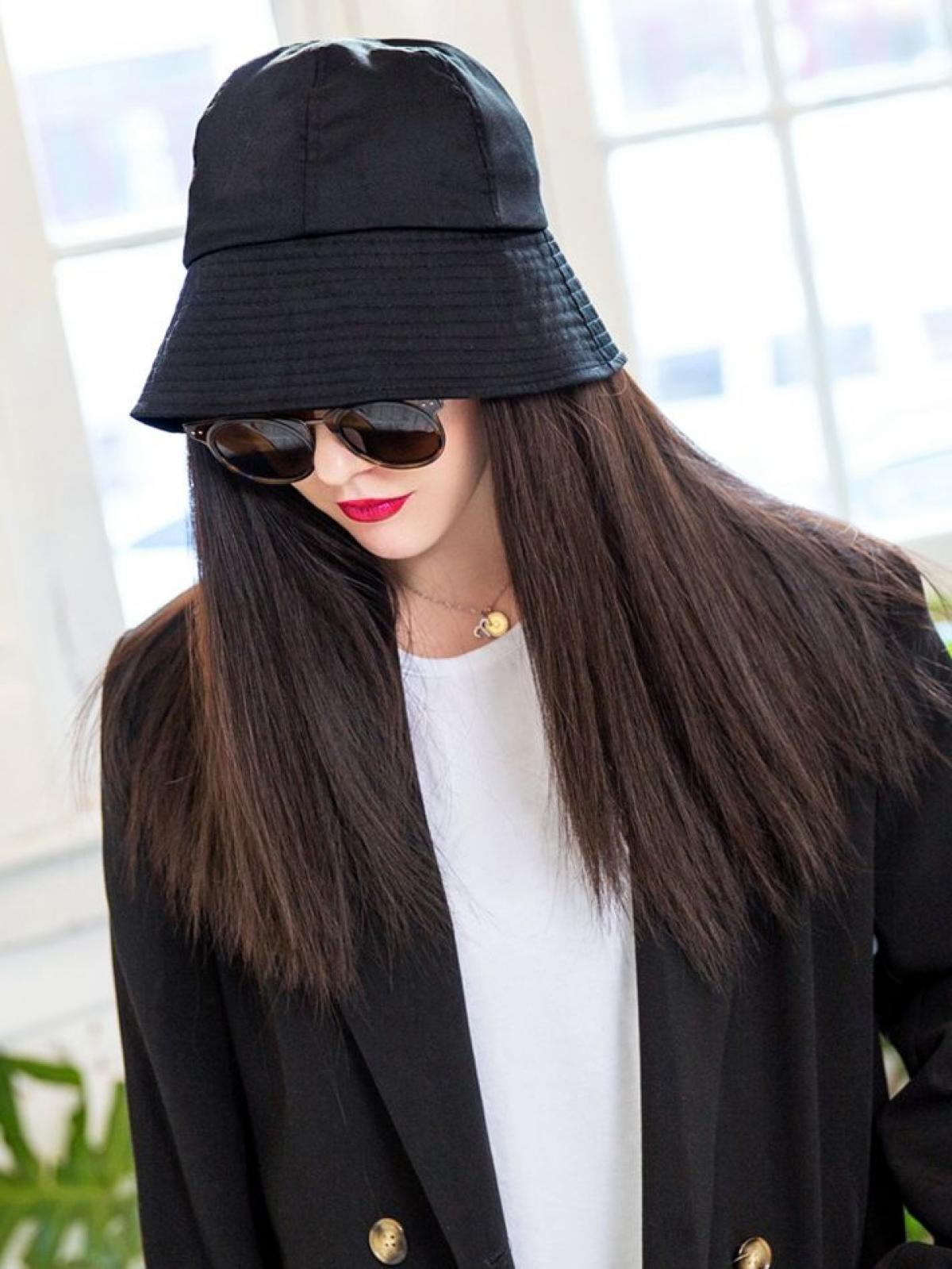 long hair bucket hat