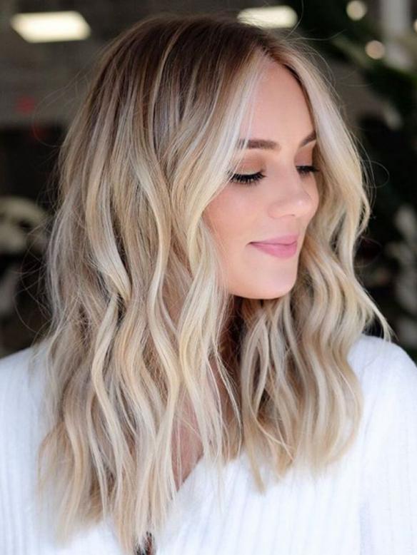 Blonde Balayage Ombre Wavy Human Hair Wig HH196