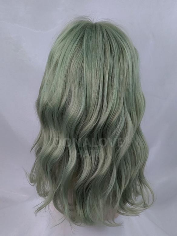 GREEN WAVY SYNTHETIC WEFTED CAP WIG LG143