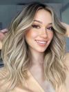 Blonde Balayage Wavy Human Hair Lace Wig HH212