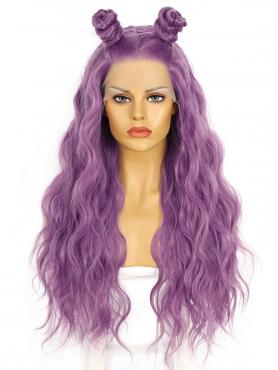 PURPLE WAIST LENGTH WAVY SYNTHETIC WIG SNY361