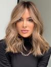 Ash Brown BALAYAGE WAVY HUMAN HAIR WIG HH205
