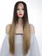 Black Ombre Blonde Long Synthetic Lace Front Wig-SNY077