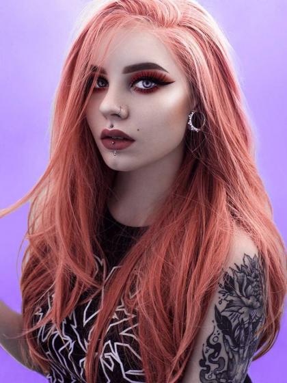 Shrimp Long Straight Lace Front Synthetic Wig SNY084 - SYNTHETIC WIGS ...