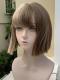 Brown Highlights Short Bob Wefted Synthetic Wig with Bangs LG934