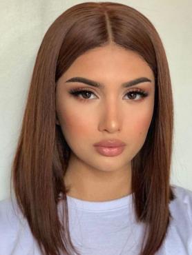 Brown Short Bob Human Hair Wig HH189