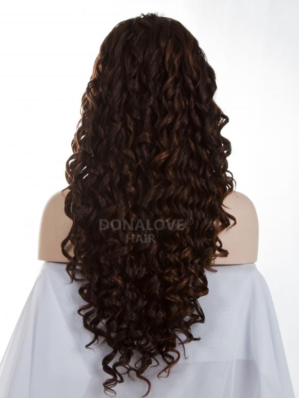 Human Hair Full Lace Wig Curly Ash Brown