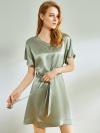 MelliBlossy Women 100% Silk Short Sleeve Nightgown MB007