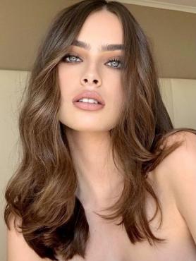 Brown Wavy Lace Front Human Hair Wig HH172