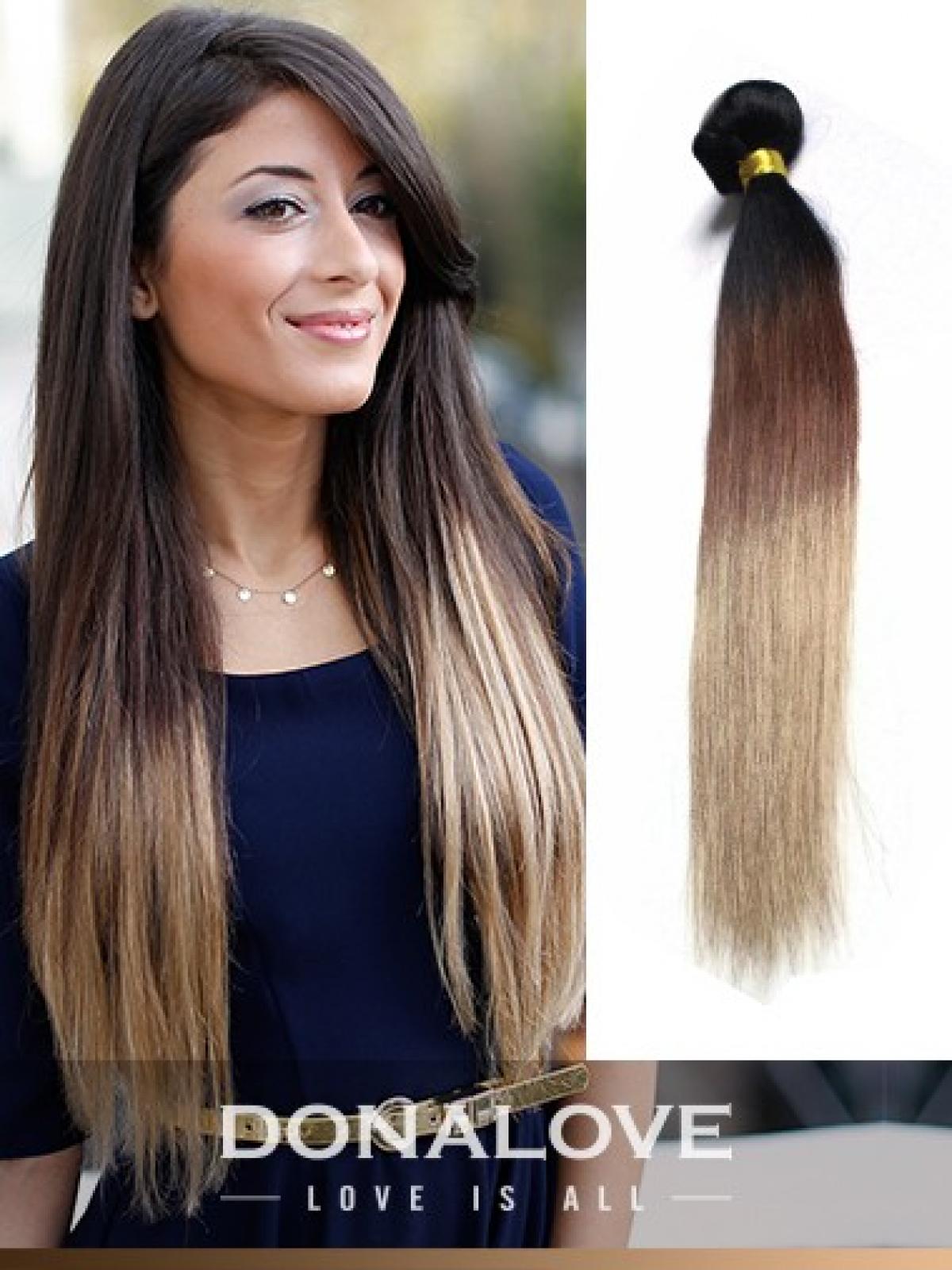Two Colors Ombre Indian Remy Clip In Hair Extensions Od005 Clip