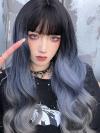 GRADIENT LONG WAVY SYNTHETIC WEFTED CAP WIG LG511