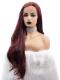 DARK RED LONG WAVY SYNTHETIC LACE FRONT WIG SNY269